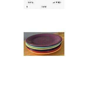 Fiestaware Dinner Plates 10 1/2" Fiesta Homer Laughlin HLC Multi Colors Set Of 6